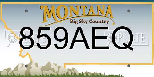 859AEQ Montana License Plate