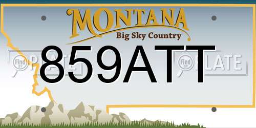 859ATT Montana License Plate