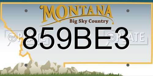 859BE3 Montana License Plate