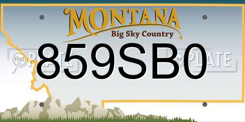 859SB0 Montana License Plate