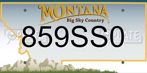 859SS0 Montana License Plate