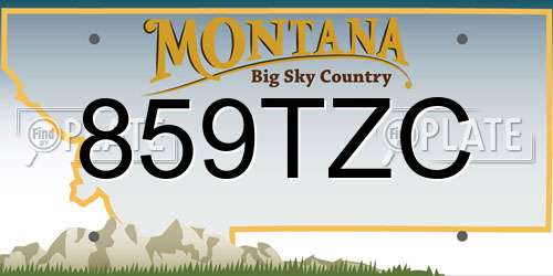 859TZC Montana License Plate