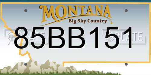 85BB151 Montana License Plate