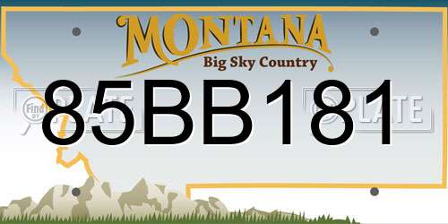 85BB181 Montana License Plate