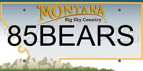 85BEARS Montana License Plate