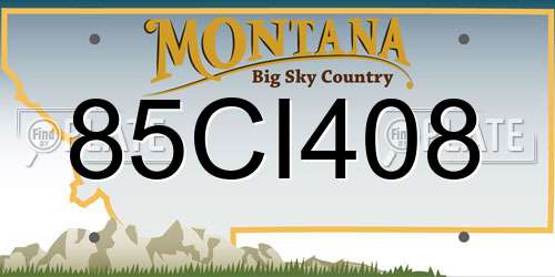 85CI408 Montana License Plate