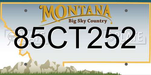 85CT252 Montana License Plate