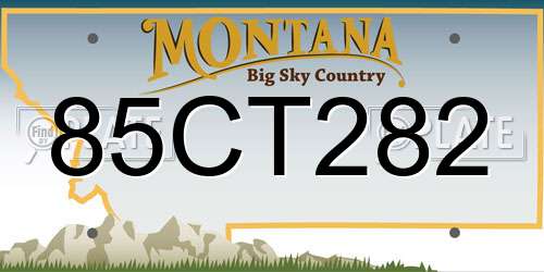 85CT282 Montana License Plate