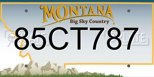 85CT787 Montana License Plate