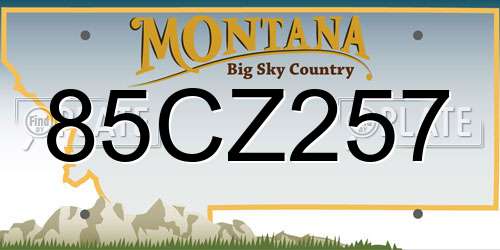 85CZ257 Montana License Plate