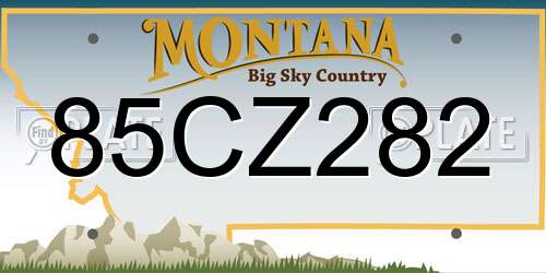 85CZ282 Montana License Plate