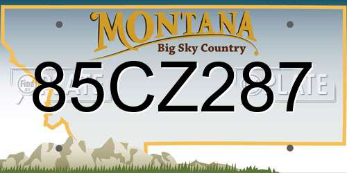 85CZ287 Montana License Plate
