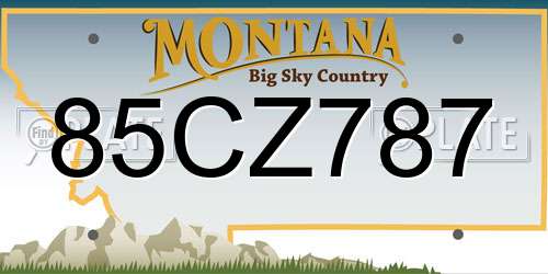 85CZ787 Montana License Plate