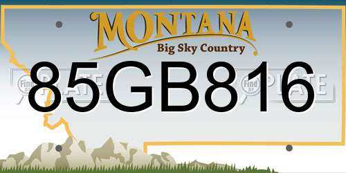 85GB816 Montana License Plate