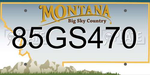 85GS470 Montana License Plate