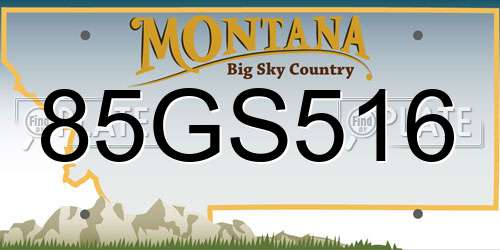 85GS516 Montana License Plate