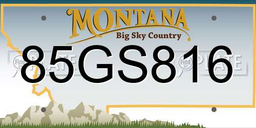85GS816 Montana License Plate