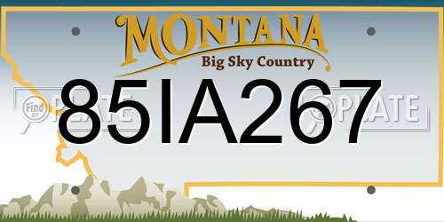 85IA267 Montana License Plate