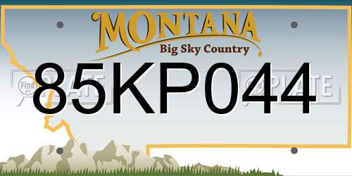 85KP044 Montana License Plate