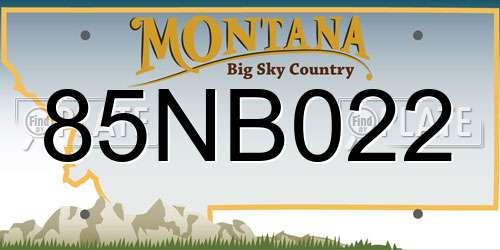 85NB022 Montana License Plate