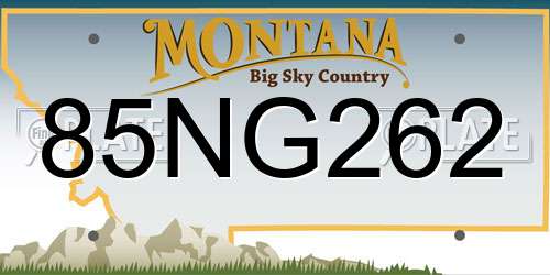 85NG262 Montana License Plate