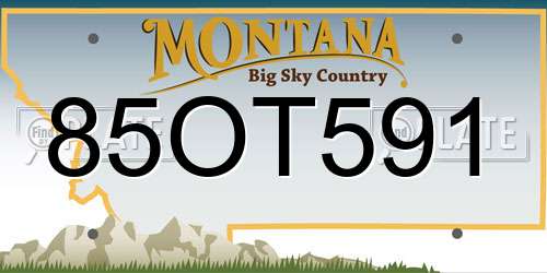 85OT591 Montana License Plate