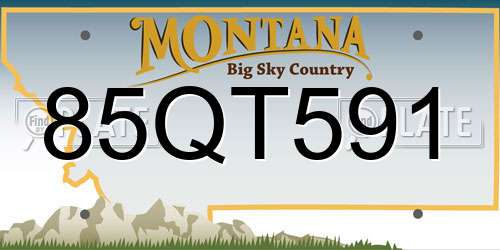 85QT591 Montana License Plate