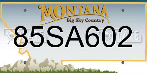 85SA602 Montana License Plate