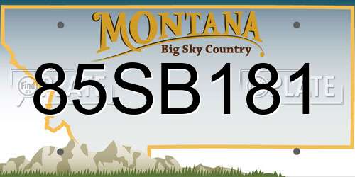 85SB181 Montana License Plate