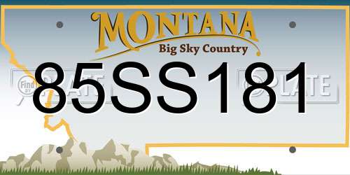 85SS181 Montana License Plate