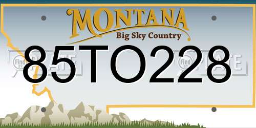 85TO228 Montana License Plate