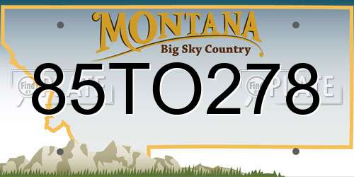85TO278 Montana License Plate