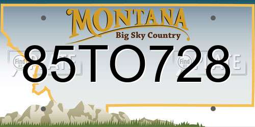 85TO728 Montana License Plate