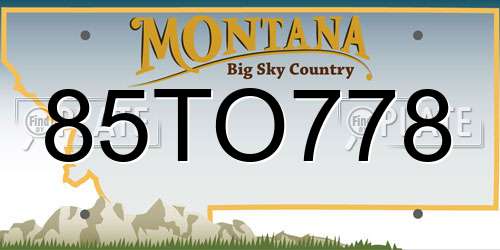 85TO778 Montana License Plate