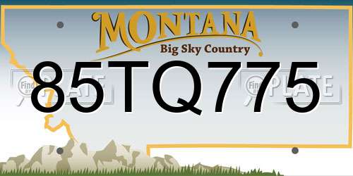 85TQ775 Montana License Plate