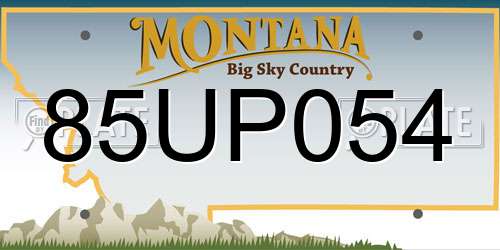 85UP054 Montana License Plate