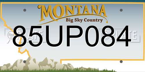85UP084 Montana License Plate