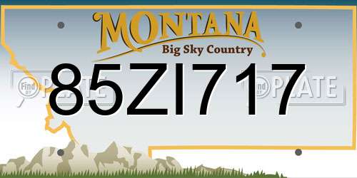 85ZI717 Montana License Plate