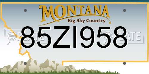 85ZI958 Montana License Plate