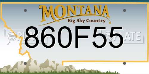 860F55 Montana License Plate