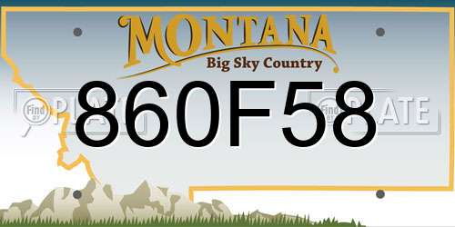 860F58 Montana License Plate