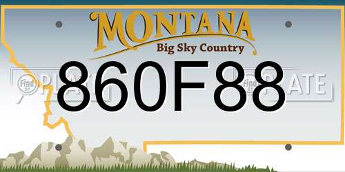 860F88 Montana License Plate