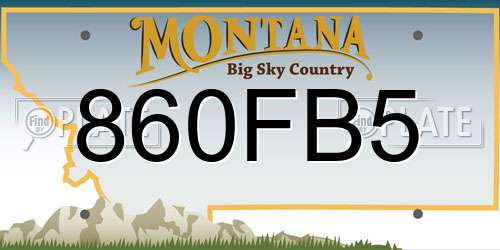 860FB5 Montana License Plate