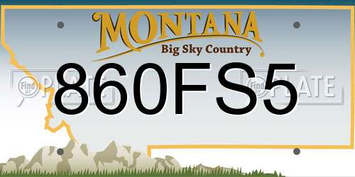 860FS5 Montana License Plate