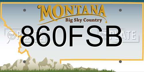 860FSB Montana License Plate