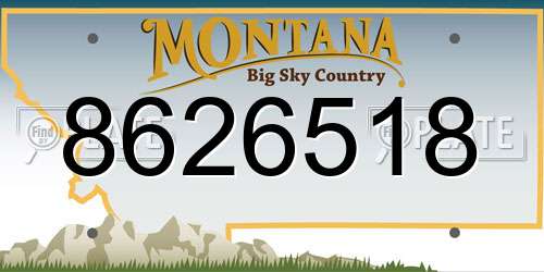 8626518 Montana License Plate