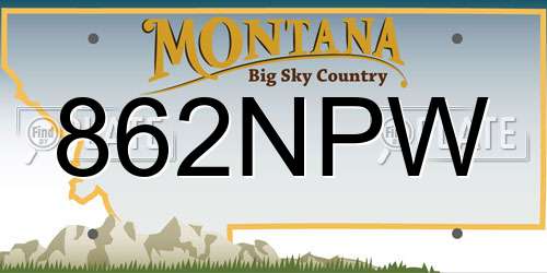 862NPW Montana License Plate