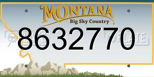 8632770 Montana License Plate