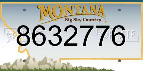 8632776 Montana License Plate