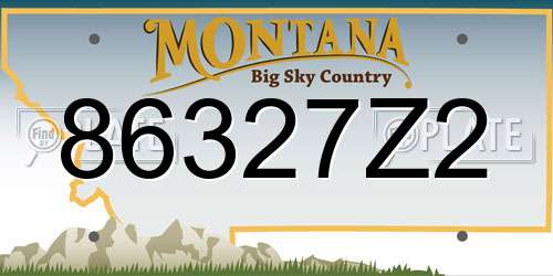 86327Z2 Montana License Plate